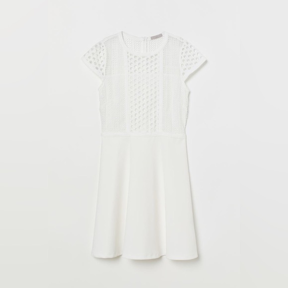 H&M White Dress with Lace Insets - Picture 4 of 14